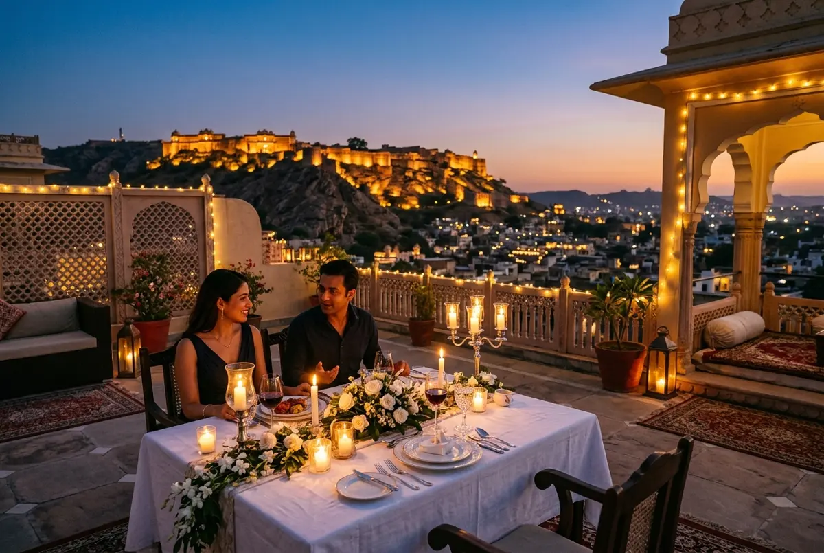 Romantic Rooftop Candlelight Dining
